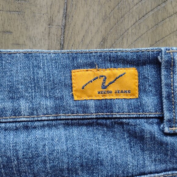 Denim Mini Skirt with Orange Beading Size 11 by Neeso Premium Jeans - Picture 5 of 7